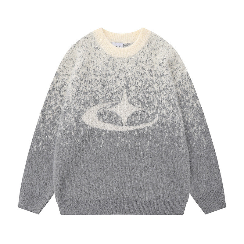 Gradient Warm And Loose Long Sleeve Round Neck Sweater