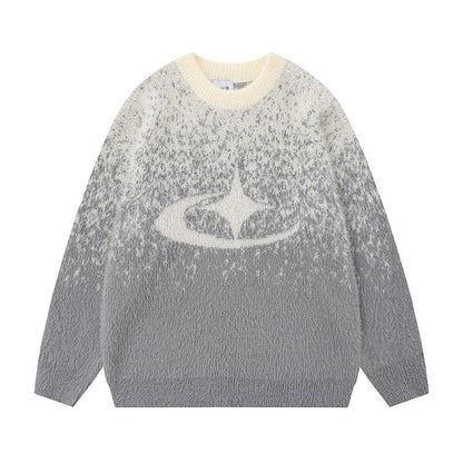 Gradient Warm And Loose Long Sleeve Round Neck Sweater