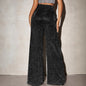 Casual Versatile Slim-fit Sequin High-waisted Wide-leg Pants