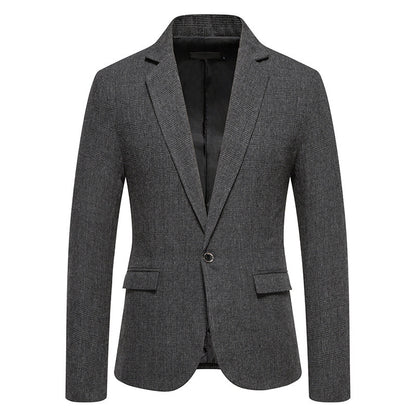European Size Men's Fashion Woolen Casual Small Suit Coat
