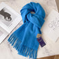 Pure Wool Students Warm-keeping All-matching Tassel Narrow Scarf Couple Wholesale