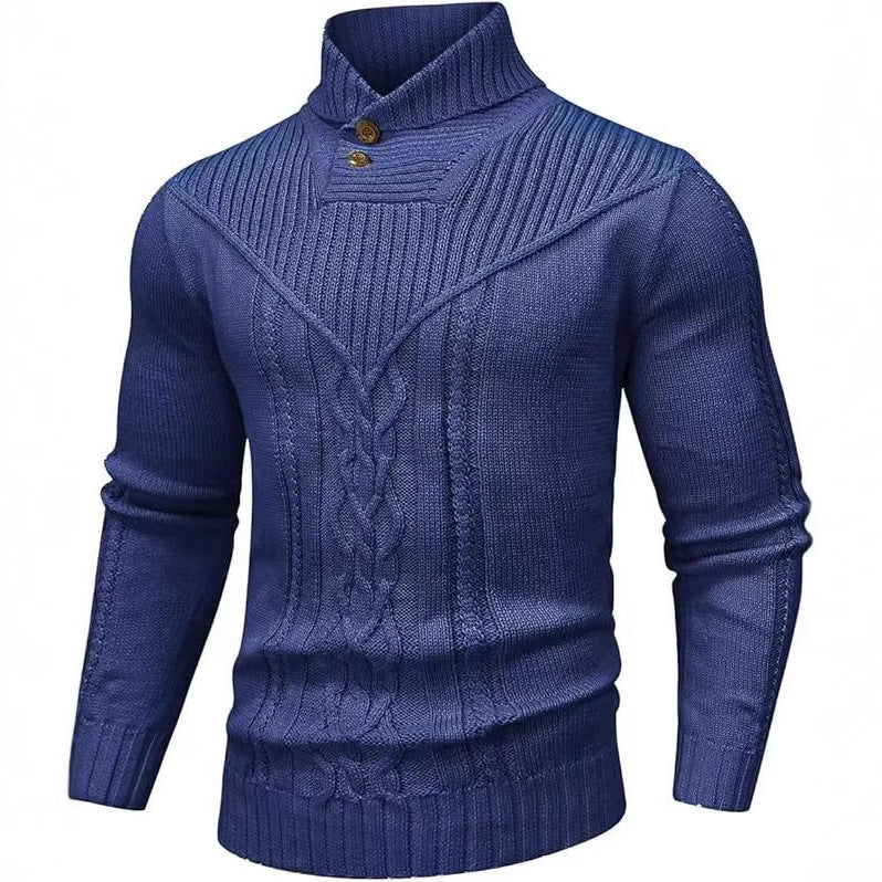 Stand Collar Classic Twisted Pullover Sweater