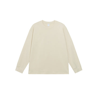 Men's Simple Solid Color Pure Cotton Long Sleeved T-shirt