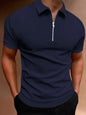 Men's Polo Shirt Solid Color Polo Collar T-shirt Casual Fit Top Men's Clothing
