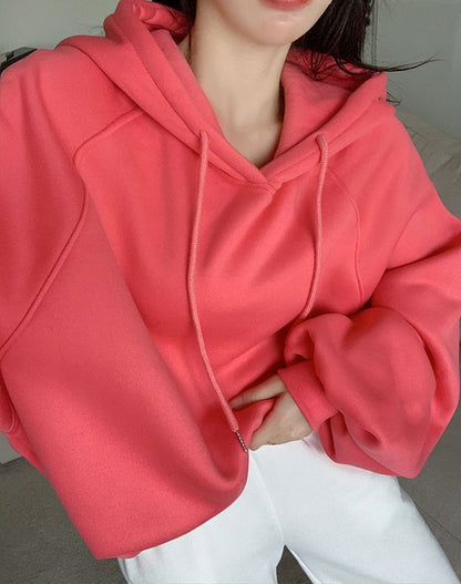 Women's Loose Solid Color Pullover Loose Hooded Sweater