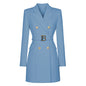 Fashionable Slim-fit Belted Long-sleeved Elegant Commuter Suit Dress