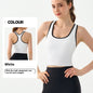 Nude Feel Yoga Clothes Vest Semi-fixed Cup Tennis Training Workout Bra Color Contrast Short
