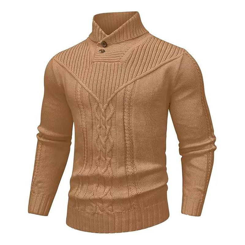 Stand Collar Classic Twisted Pullover Sweater