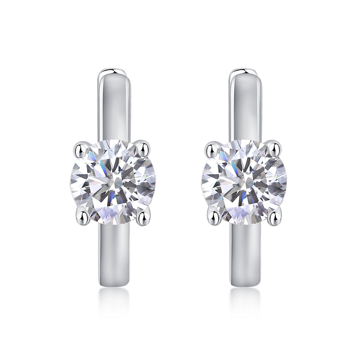 Set Out From The Heart - Earrings Set With 0.5-carat Top-quality Moissanite S925 Silver And Platinum-plated Stud Earrings, A Fashionable And Trendy Accessory, Can Be Tested With A Diamond Pen