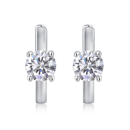 Set Out From The Heart - Earrings Set With 0.5-carat Top-quality Moissanite S925 Silver And Platinum-plated Stud Earrings, A Fashionable And Trendy Accessory, Can Be Tested With A Diamond Pen