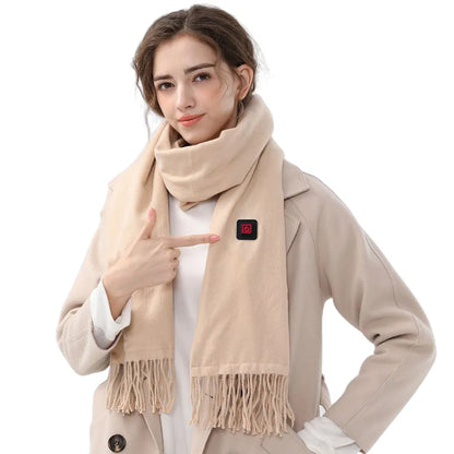 Electric Heated Winter Scarf USB Heating Neck Wrap Unisex Heated Neck Shawl Soft Warm Scarves 3 Heating Modes For Outdoor Cycling Skiing Skating