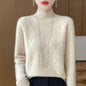 Women's Semi-High Neck Versatile Loose Knit Sweater Thickened Base Layer
