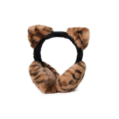 Women's Foldable Leopard Print Cat Ear Plush Ear Muffs