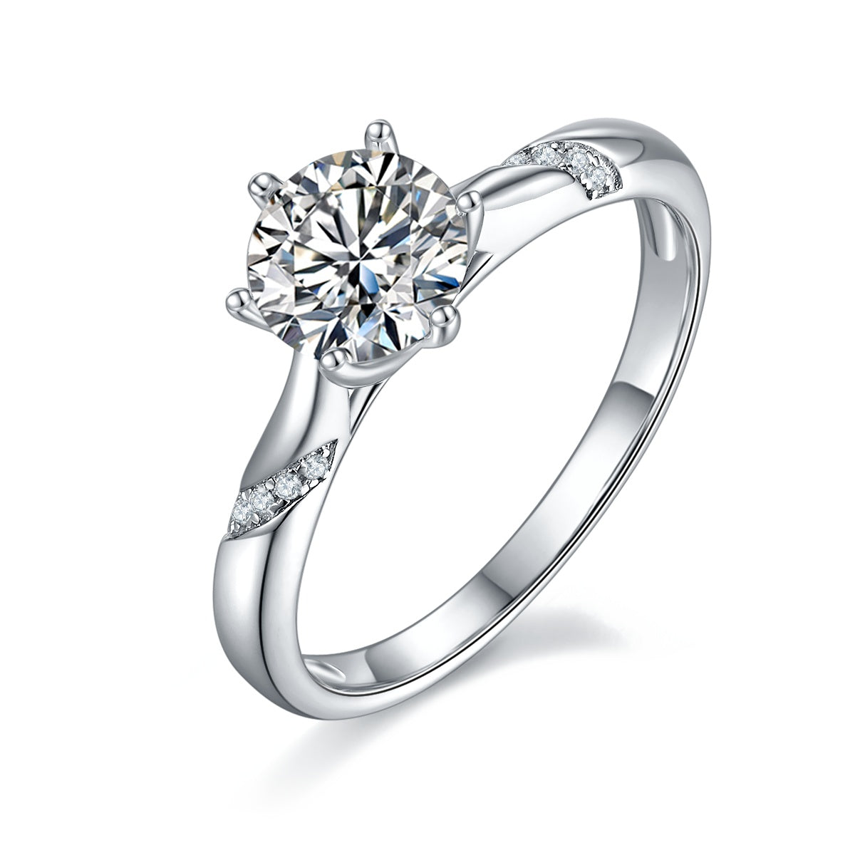 Snow Of The Soul - A Wedding Ring Set With 1-carat Top-quality Moissanite S925 Silver And Platinum-plated Diamond Can Be Tested With A Diamond Pen