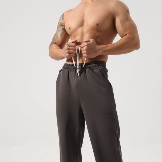 Solid Color Casual Straight-leg Men's Sports Trousers