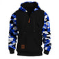 Stitching Hooded Men's Fashion Camouflage American Vintage Zipper Sweater