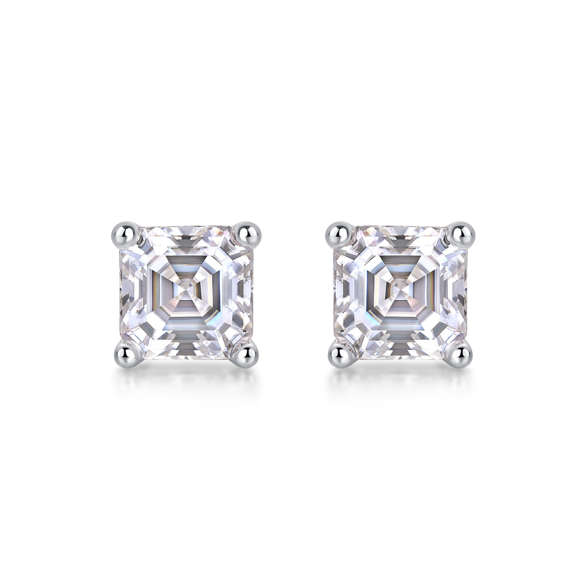 Unrestrained - Top-quality Moissanite S925 Silver And Platinum-plated Stud Earrings, A Fashionable And Trendy Accessory That Can Be Tested With A Diamond Pen In Gold Rose Gold