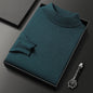 Men's Sweater Slim Fit Pure Color Half Collar Knitted Bottoming Shirt