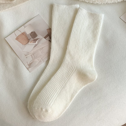 Autumn And Winter Solid Color Wool Socks