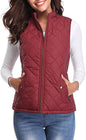 Women's Cotton Vest Stand Collar Zipper Pocket Warm