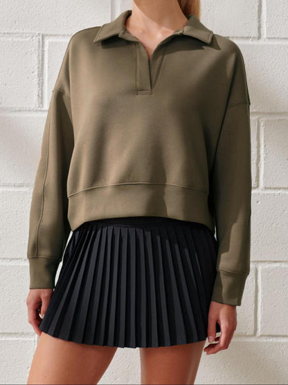 V-neck Pullover Long Sleeve Women's Clothing Fashion Casual Exercise