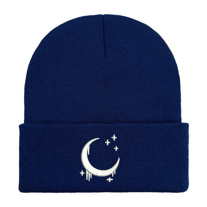 Amazon Embroidered Knitted Hat With Moon And Stars Design AutumnWinter Wool Hat