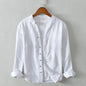 National Plain Casual Long Linen Sleeves Shirt