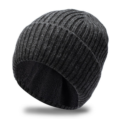 Fleece-lined Thickened Warm Winter Men's Knitted Hat