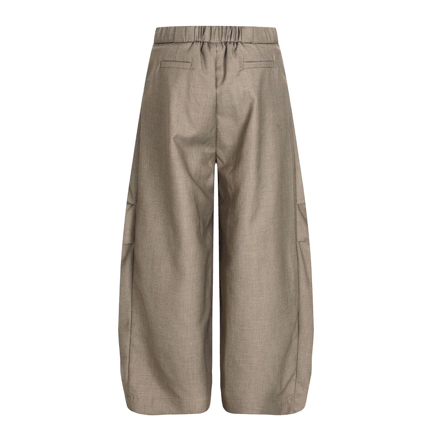 Retro Old Money Inspired Casual Trousers With Unique Pleated Curved Silhouette
