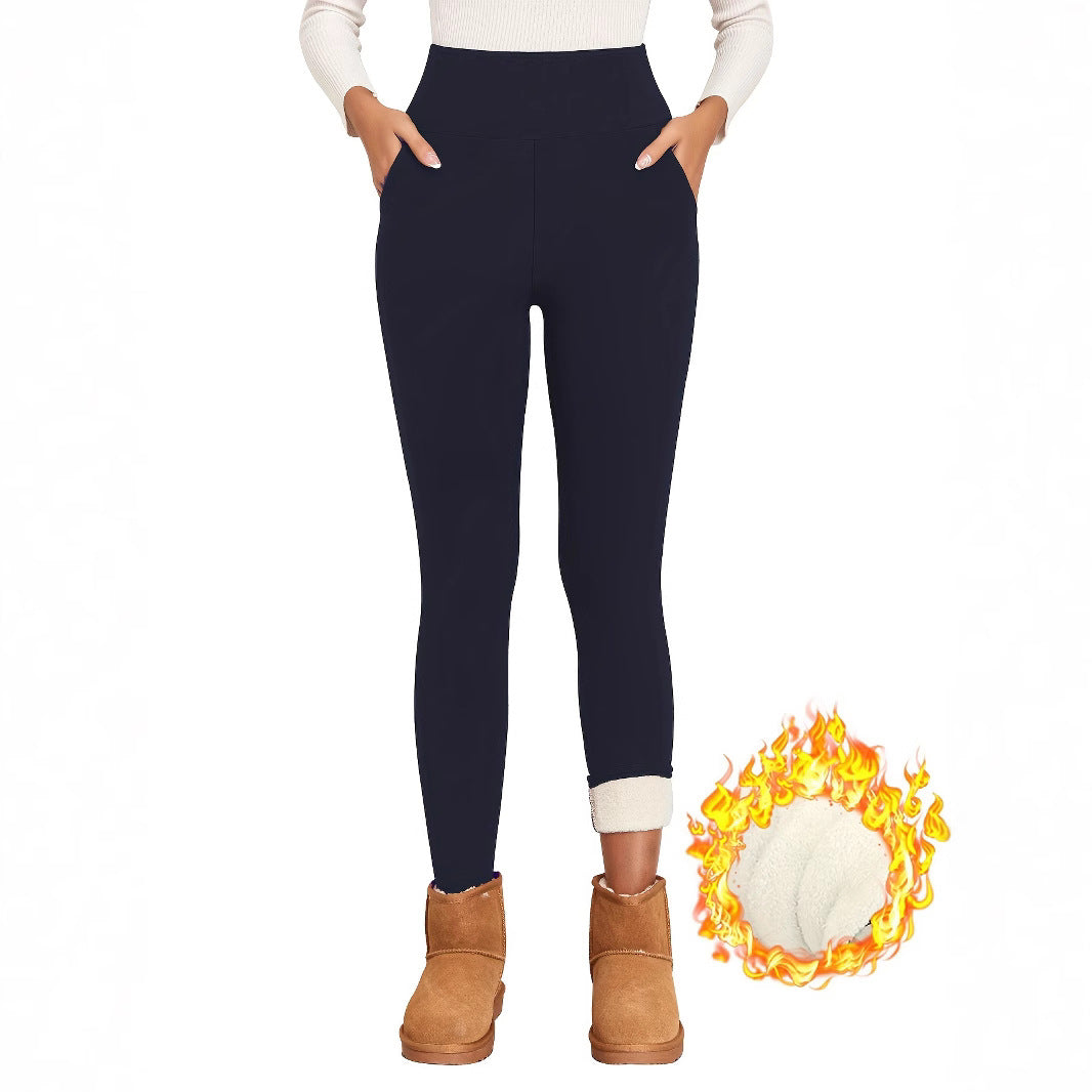 Fleece Sports Leggings High Elasticity And Warmth