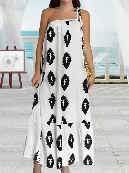 Women's Dress One-shoulder Lace-up Beach
