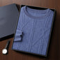 Autumn And Winter New Round Neck Diamond Lattice Twisted Cashmere Men's Sweater