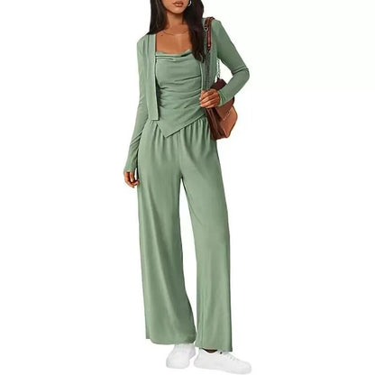 Sports Casual Lazy Design Comfortable Coat Suspender Trousers Three-piece Suit