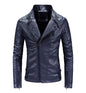 Trendy Leather Jacket Men's Fleece-lined PU Jacket
