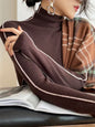 French High-neck Knit Sweater Women