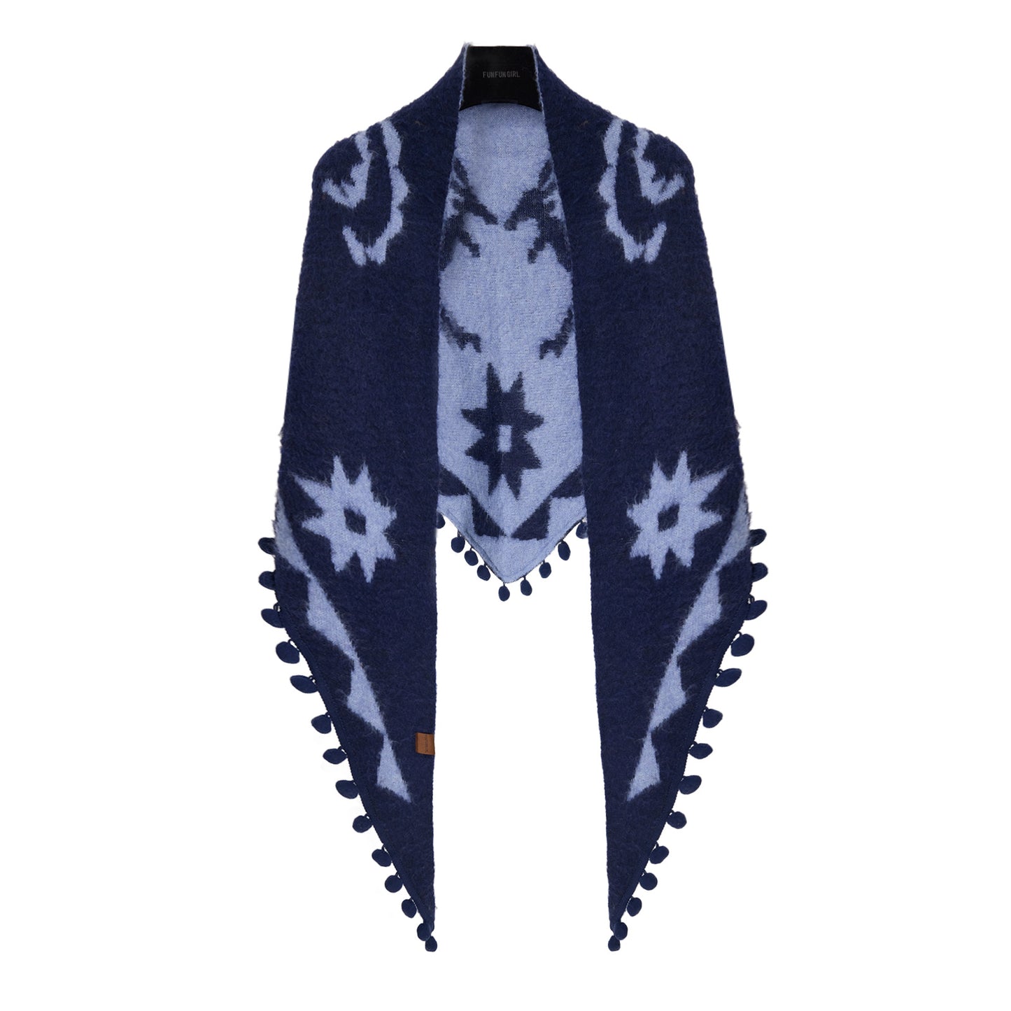 Double-sided Wool Shawl Reversible Warm Cloak