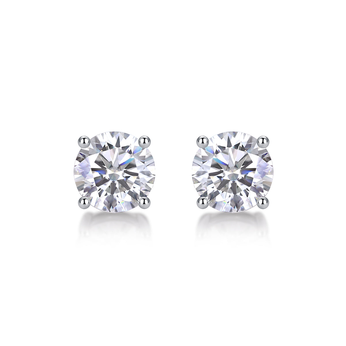 Pure Love - Earrings Set With Top-quality Moissanite S925 Silver And Platinum-plated Stud Earrings Are Fashionable And Trendy Accessories That Can Be Tested With A Diamond Pen