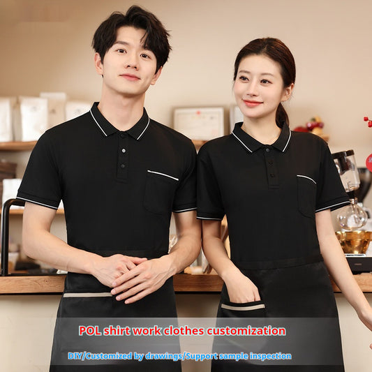 Lapel Short Sleeve Polo Shirt Fashion Workwear With Pocket