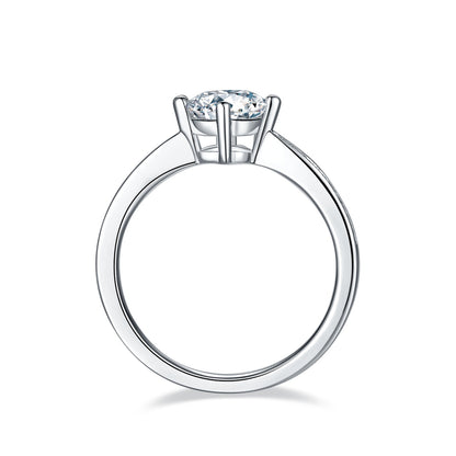 Moonlight City - A Wedding Ring Set With 1-carat Top-quality Moissanite S925 Silver And Platinum-plated Diamond. The Ring Can Be Inspected With A Diamond Pen