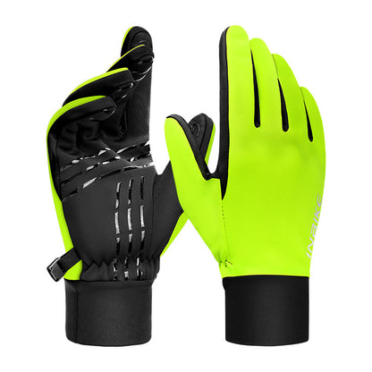 Cycling Gloves With Fleece Lining, Warm, Full-finger, Touchscreen-compatible
