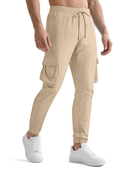 Fashion Sport Casual Personality Trendy Drawstring Multi-pocket Pants Men