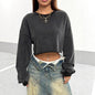 Street Style Hot Girl Trendy Cool All-match Distressed Short Top