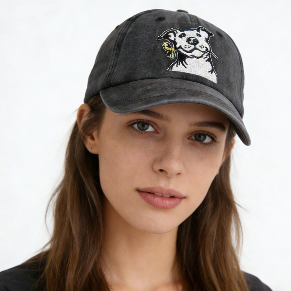 2pcs Dog Lover Gifts For Women Men, French Hat, Denim Adjustable Embroidered Dog Dad Baseball Cap