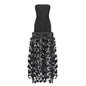 Black And White Tube Top Three-dimensional Flower Pettiskirt Dinner Dress