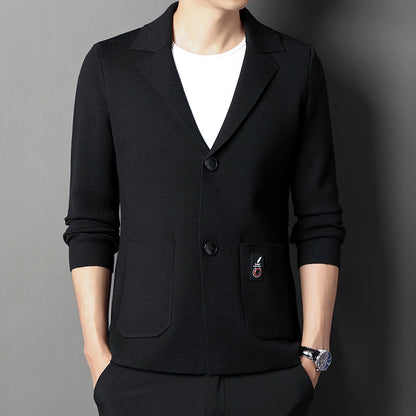 Men's Knit Cardigan Suit Young And Middle-aged
