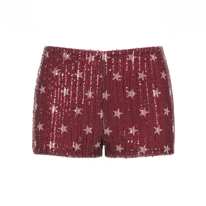 Sequined Printed Fashion Women's Wear Casual Shorts