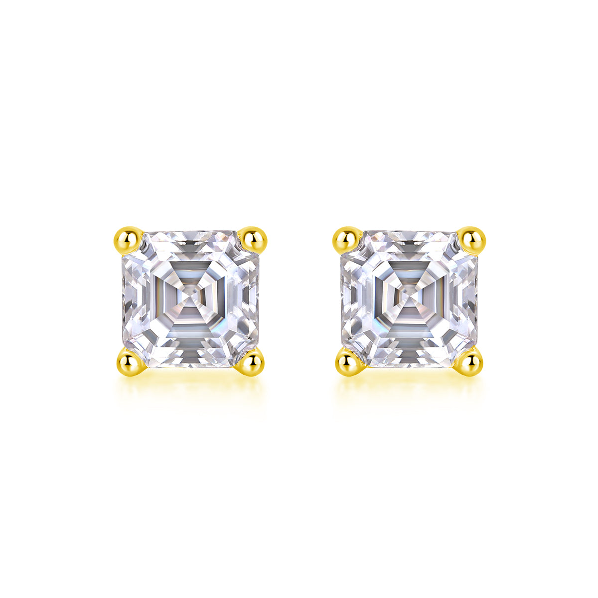 Unrestrained - Top-quality Moissanite S925 Silver And Platinum-plated Stud Earrings, A Fashionable And Trendy Accessory That Can Be Tested With A Diamond Pen In Gold Rose Gold
