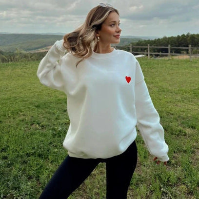 Casual Fashion Sweet Round Neck Pullover Women