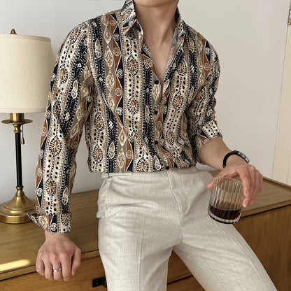 Floral Niche Thin Trendy High Sense Loose Short Sleeve Shirt