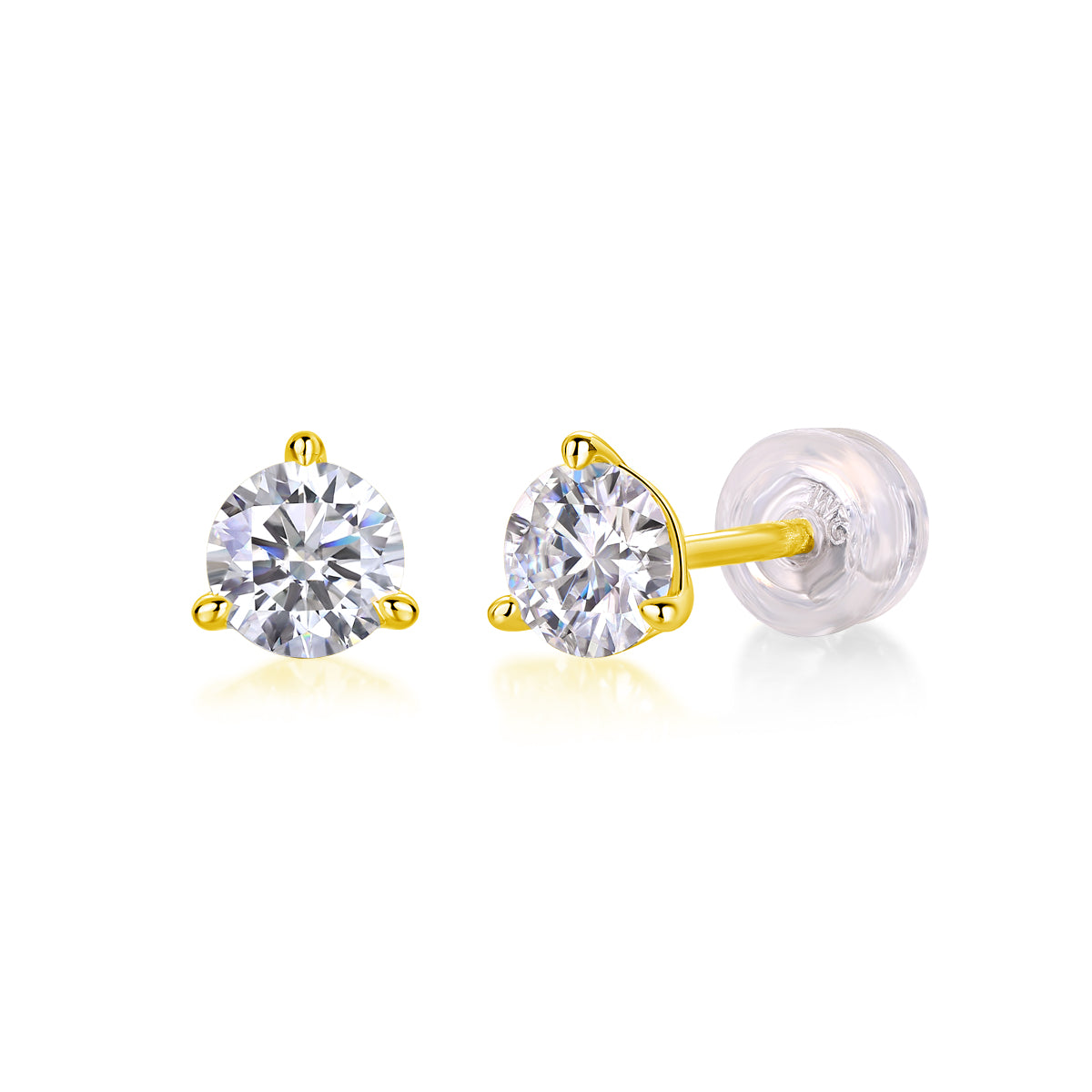 Frozen Frame - Set With 0.5-carat Top-quality Moissanite S925 Silver And Platinum-plated Stud Earrings, A Fashionable And Trendy Accessory That Can Be Tested With A Diamond Pen In Gold Rose Gold